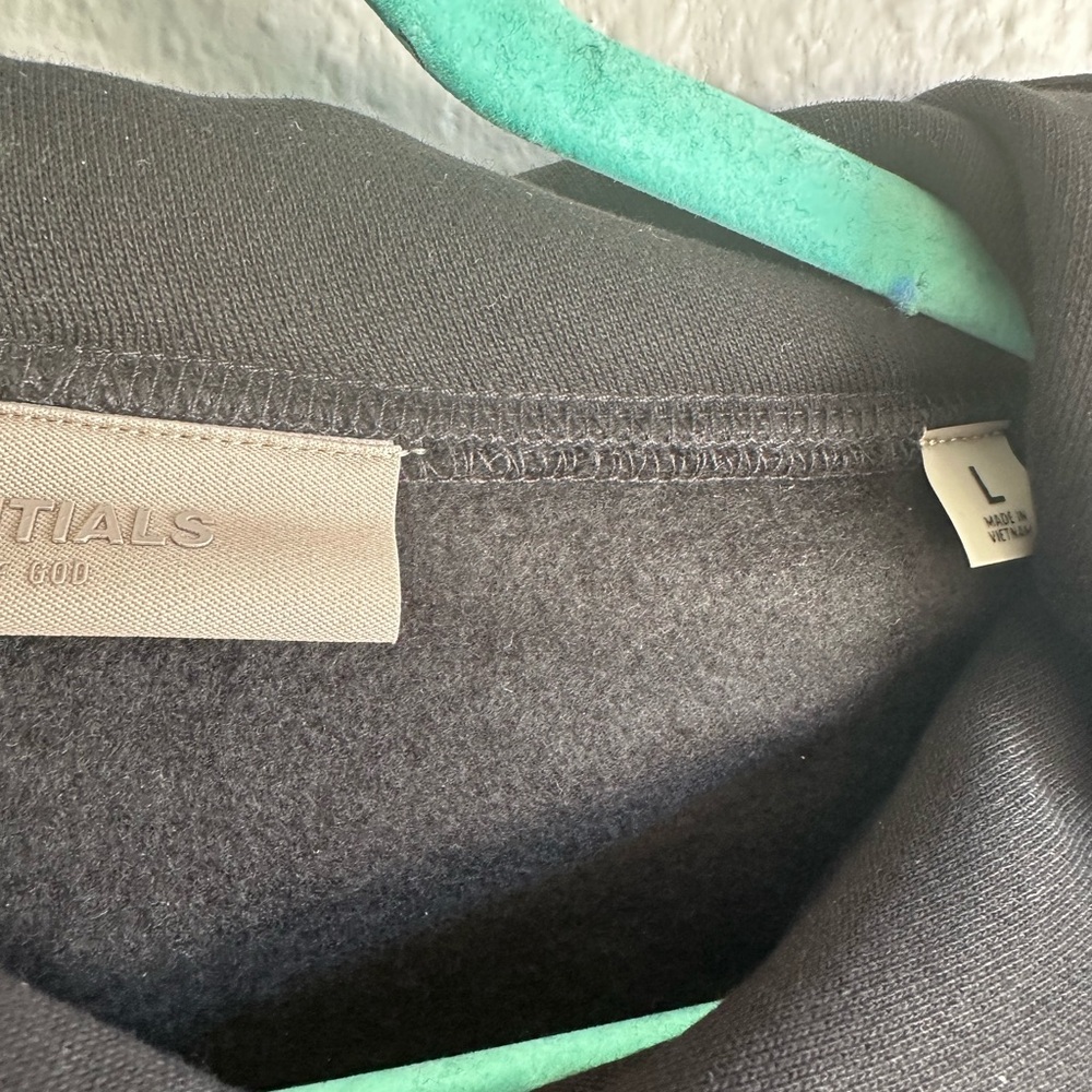 NWT Fear Of God Essentials Hoodie Stretch Limo Black - Men’s Large w/ Bag - Picture 4 of 9